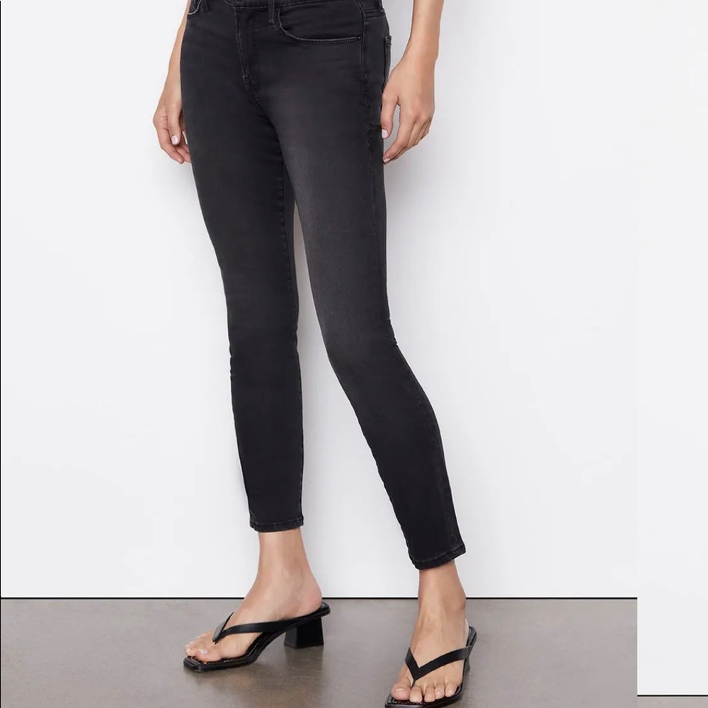 FRAME Skinny de Jeanne Black Denim Jeans Size 29